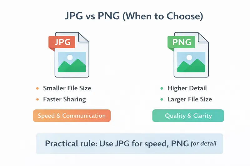 Visual comparison of PDF pages saved as JPG versus PNG formats