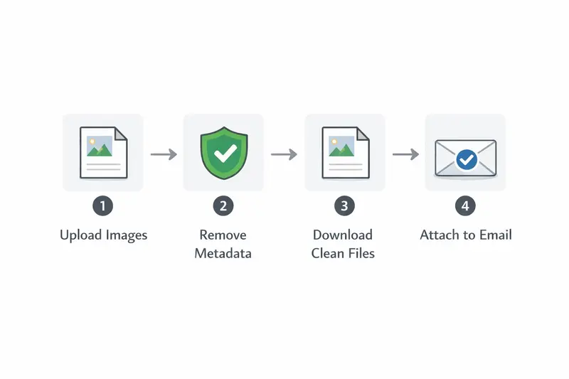 Illustration of image file passing through metadata cleaning process