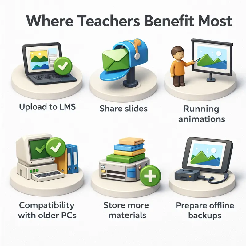 Comparison of image formats for optimizing web images in presentations