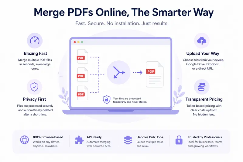 Large PDF merging process with multiple scanned documents