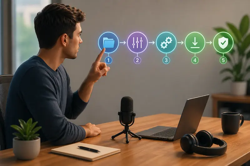 Batch audio conversion workflow illustration using WAV to MP3 converter