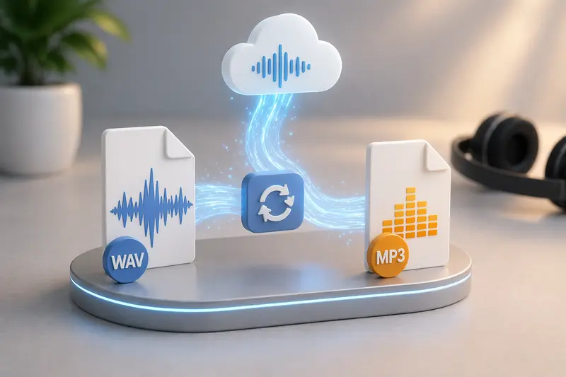 Audio waveform comparison after WAV to MP3 conversion