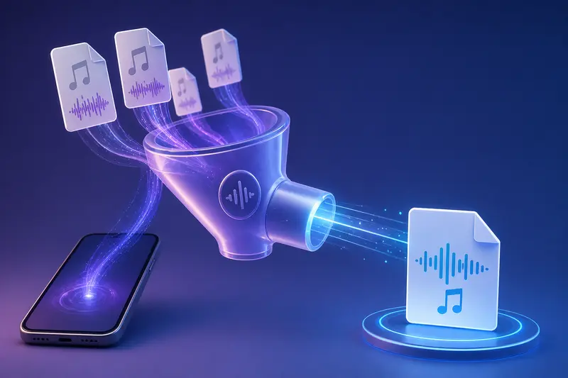 Batch audio conversion process visualization