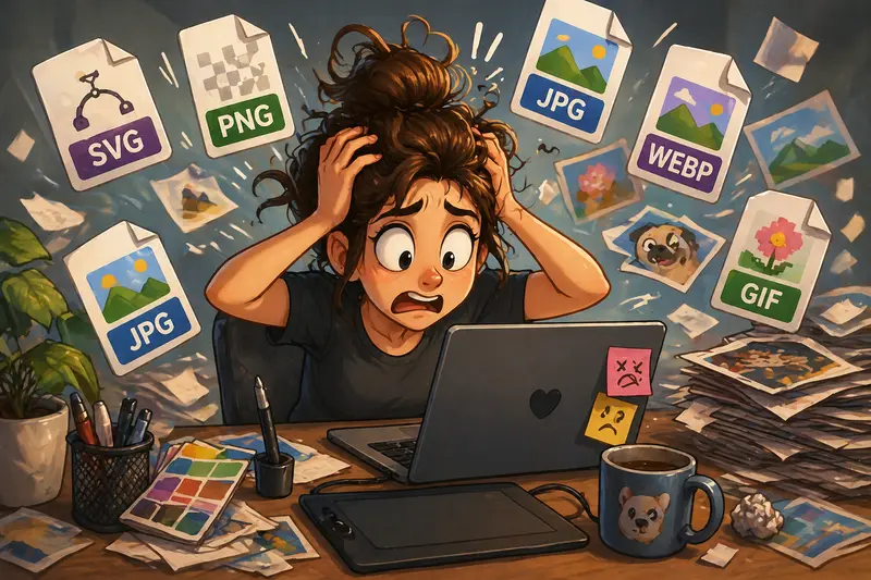 Designer managing multiple image formats in workflow