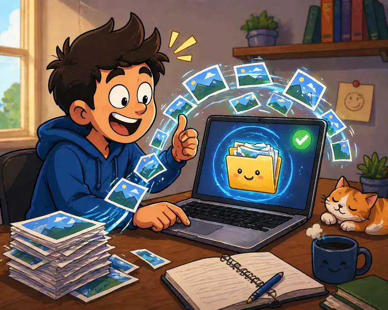 Visual concept of cross-device HEIC to JPG converter workflow for students