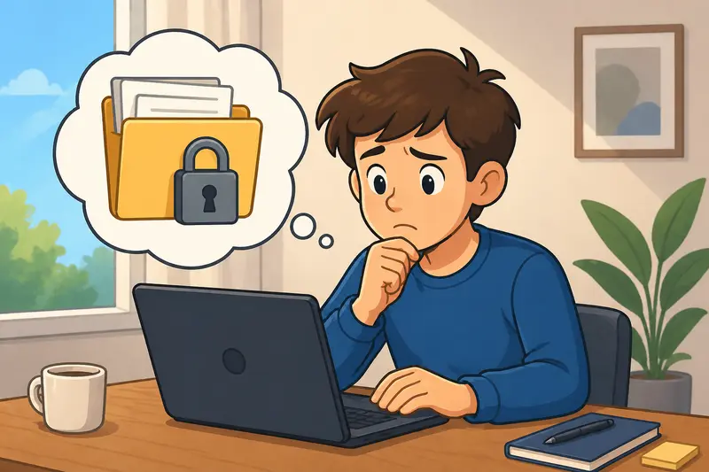 Conceptual illustration of protecting files with password using encryption