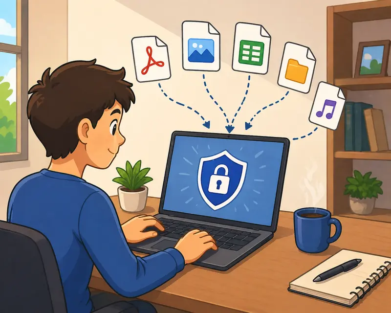 Illustration of encrypted file lock symbol representing secure files online