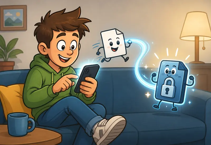 Step-by-step concept of password protecting files on Android