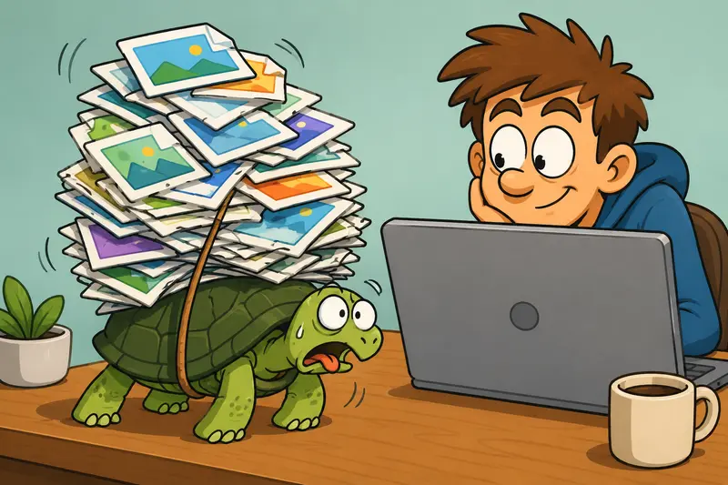 Workflow showing compress PNG files process for marketing assets