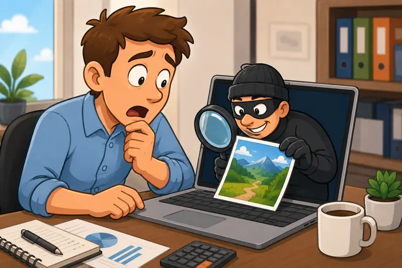 Illustration showing clean image metadata online process from upload to secure sharing