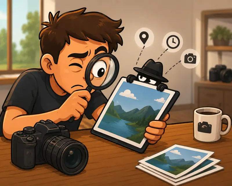 Mobile photography workflow showing privacy-safe image cleanup before file sharing