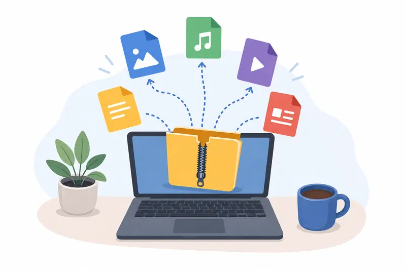Organized extracted website files ready for upload and sharing
