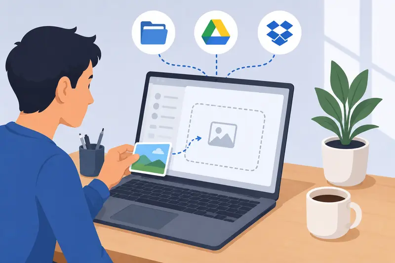 Batch workflow for compress images online using desktop browser
