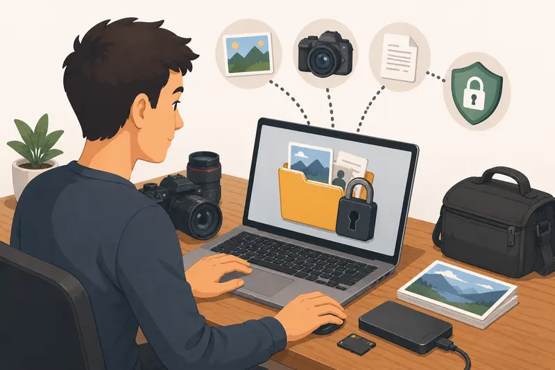 Secure bulk image transfer process with encrypted photography archives