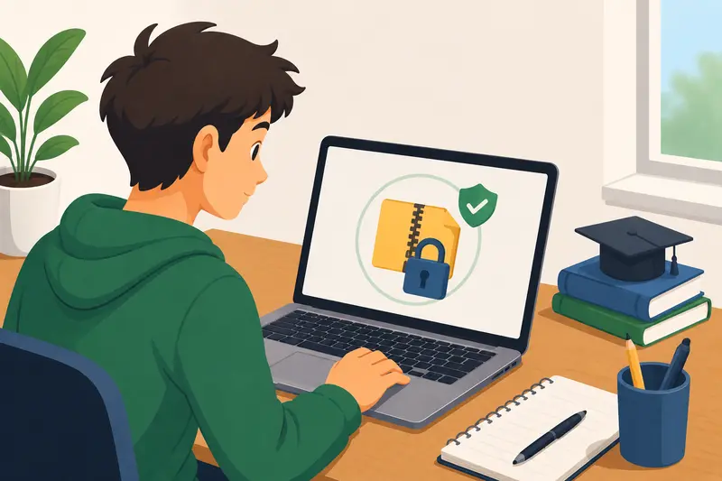 Temporary file processing concept for students who open RAR files online