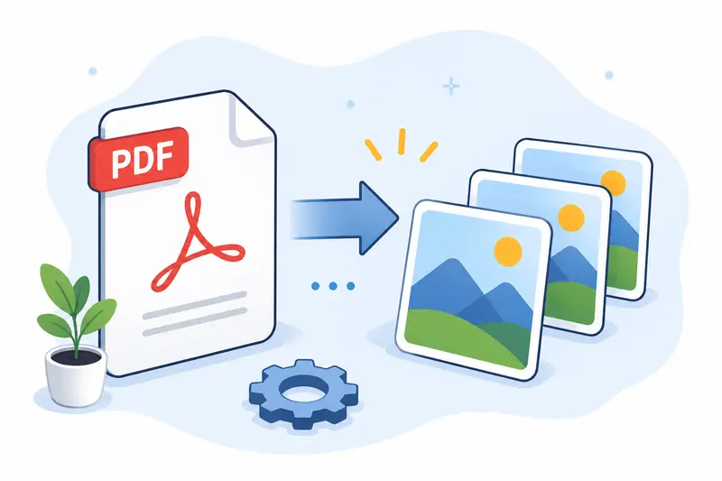 Batch save PDF pages as images workflow with multiple exported files