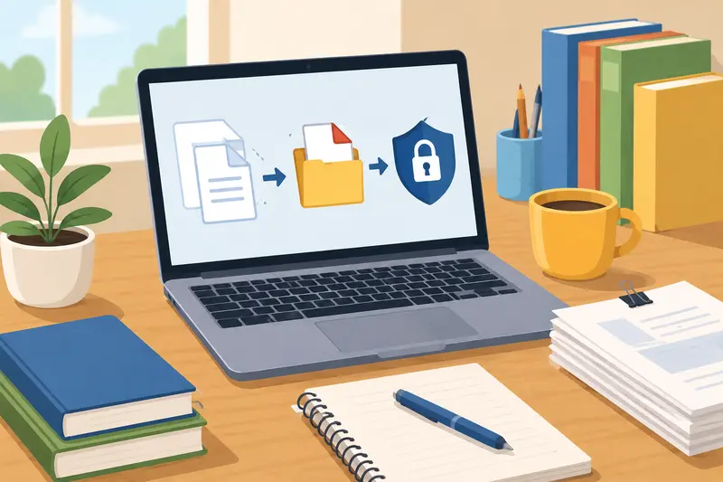 Bulk password protect files process with PDFs and classroom images
