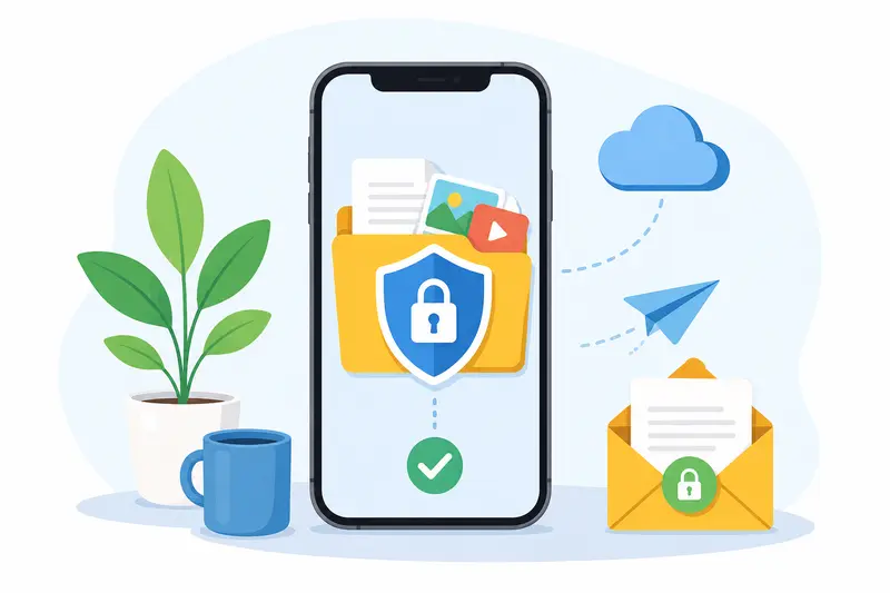 Conceptual encrypt files online process for secure mobile document sharing