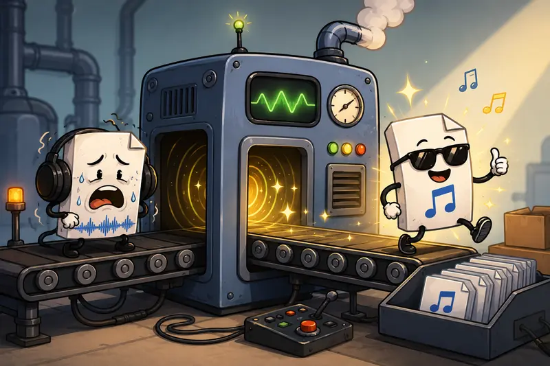 Audio conversion testing scenario with mobile uploads and cloud sharing