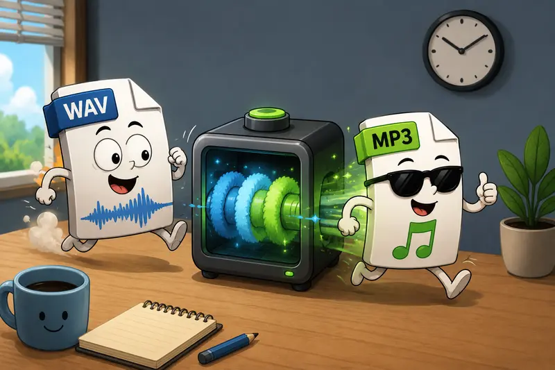 Audio quality versus file size comparison for WAV to MP3 conversion