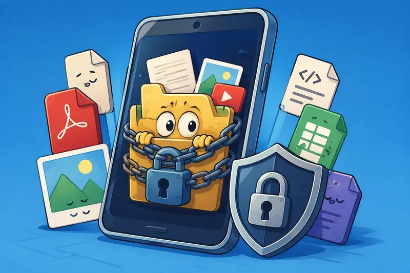 Android workflow showing secure file encryption and password protection