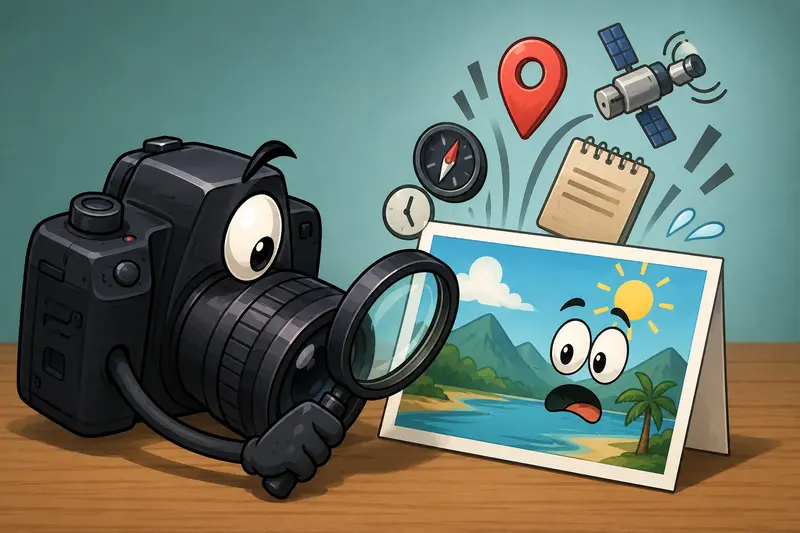Conceptual illustration of delete photo metadata workflow for business image sharing