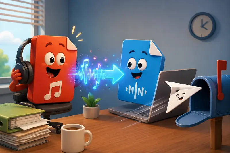 MP3 to WAV converter workflow for small business email sharing