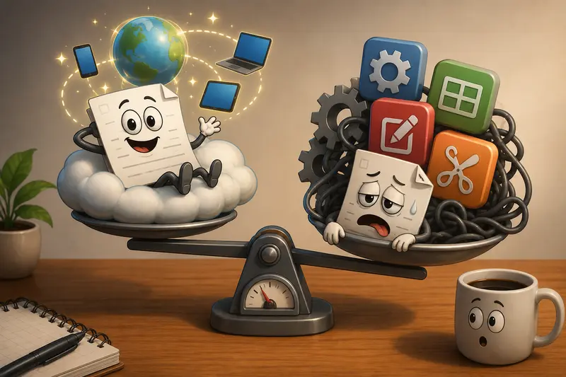 Mobile professional reviewing merged PDF documents before secure sharing