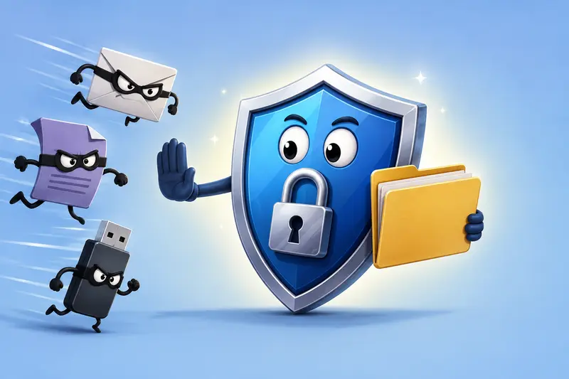 Conceptual illustration of encrypt files online workflow for social media sharing