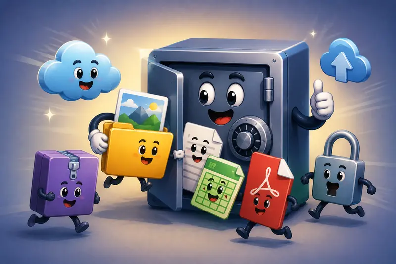 Encrypted archive files prepared for private social media sharing