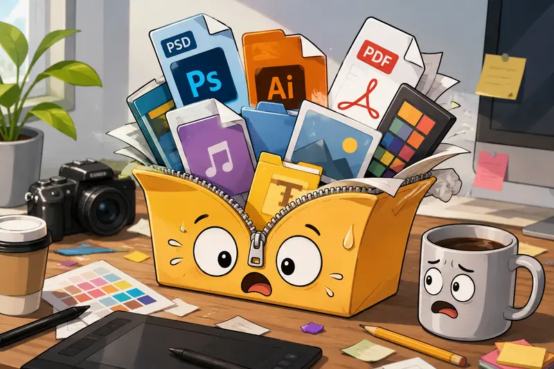 Designer workflow using unzip files online for large creative archives