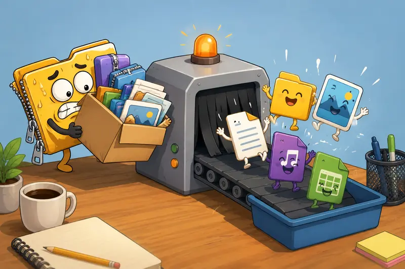 Open compressed files online while preserving folders and linked assets