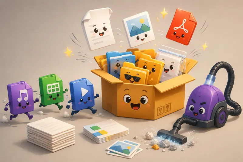 Creative workflow showing unpack archives fast process for large ZIP design projects