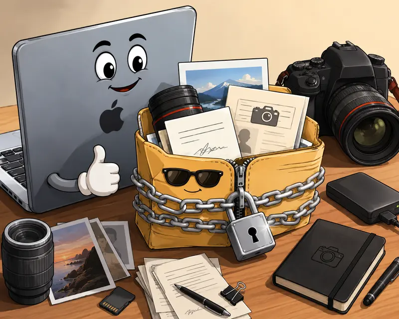 Encrypted photography archive prepared for secure file sharing