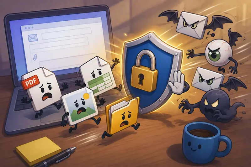 A Mac-based private file sharing workflow with encrypted email attachments and protected archives