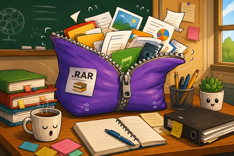 Teacher unpacking archived classroom documents online