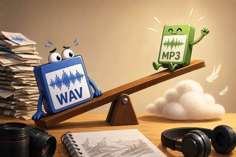 Batch WAV to MP3 converter process handling multiple photography audio recordings