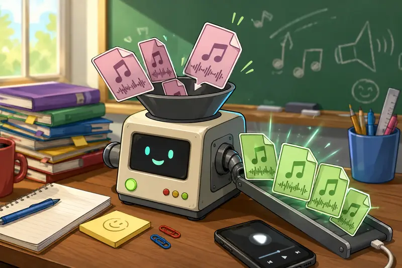 AAC to MP3 converter workflow for teachers using Android devices