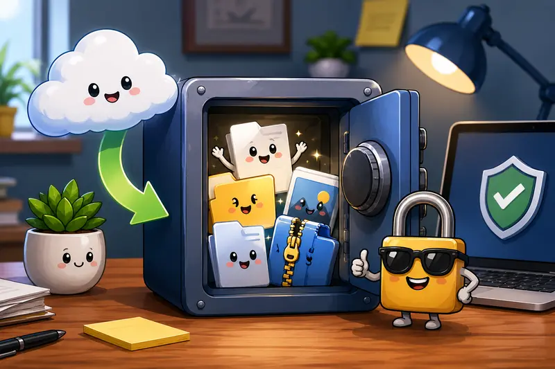 Distributed team preparing encrypted files for secure external delivery