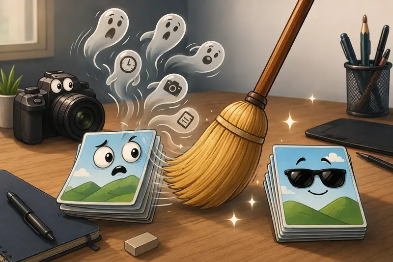 Designer preparing files after using clean image metadata online workflows