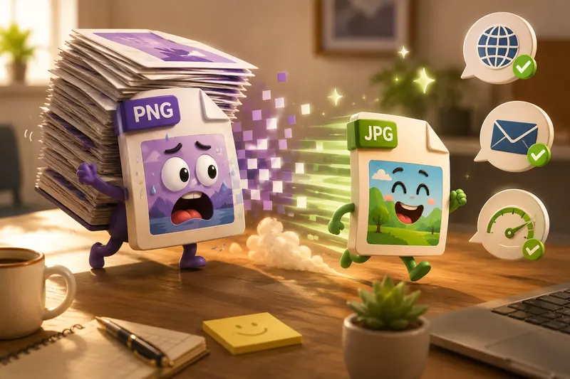 Conceptual image showing image format conversion and optimized web delivery