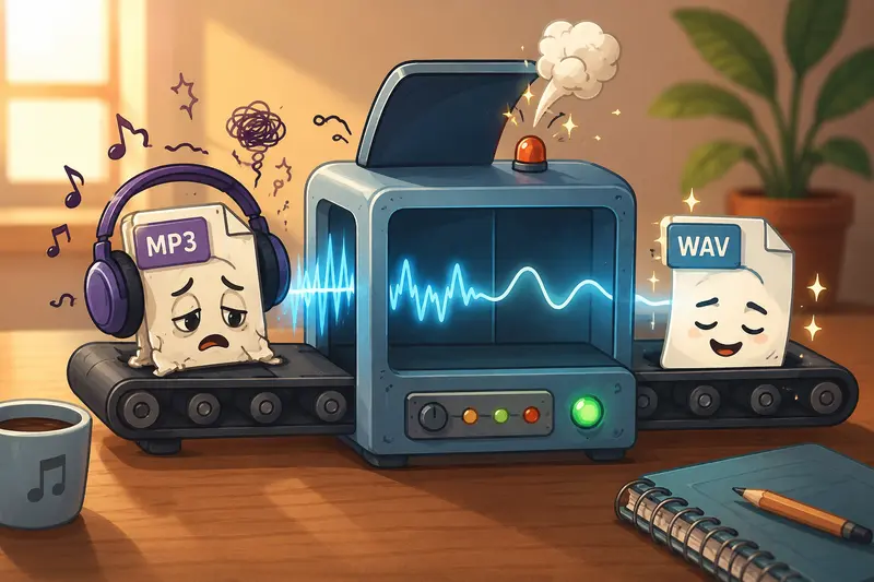Remote team using MP3 to WAV converter for collaborative audio workflows