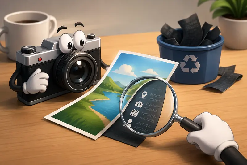 Freelancer preparing files after using remove metadata from images workflow