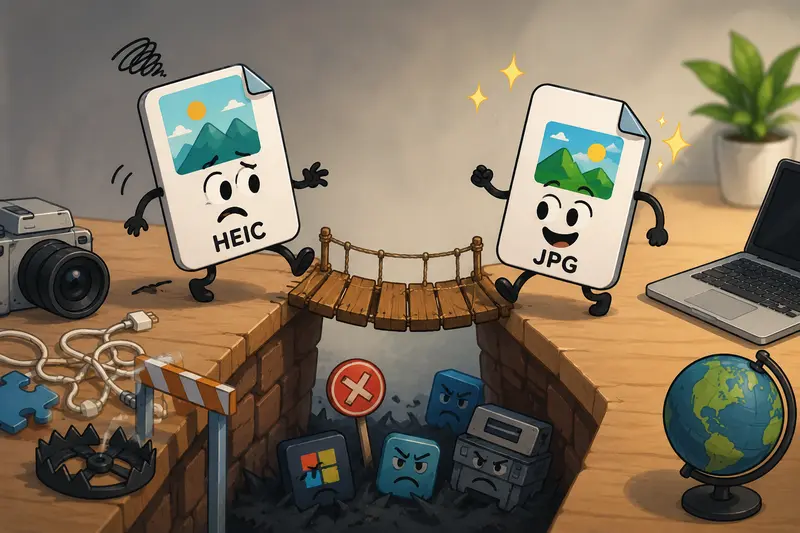 HEIC image conversion process from Apple photos to JPG web-ready files