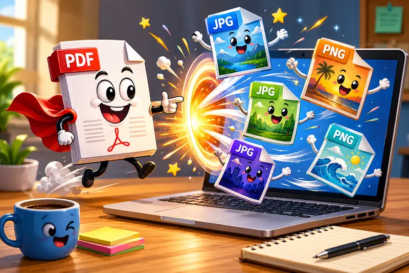 Business team reviewing save PDF pages as images workflow for client delivery