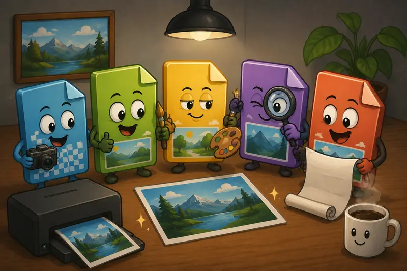 Freelancer preparing optimized image formats for both print and web delivery