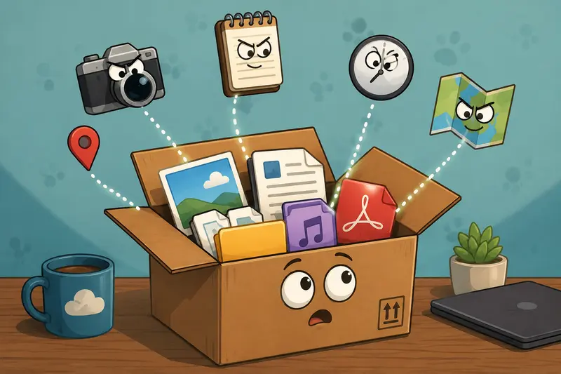 Remote team preparing files after removing hidden metadata