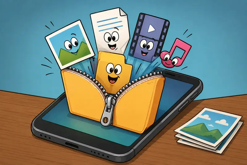 Android workflow for extract ZIP files from cloud storage