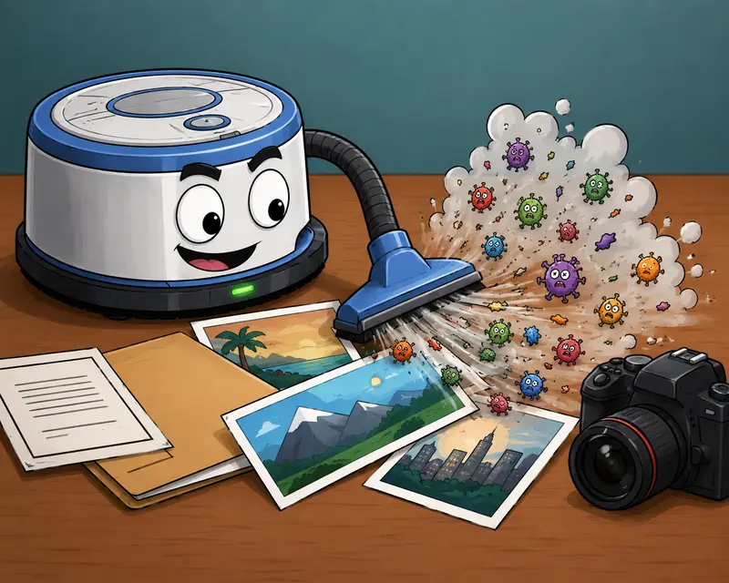 Conceptual image showing freelancers organizing files before remove hidden metadata processing
