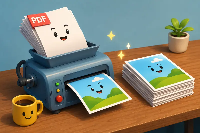 Conceptual illustration of convert PDF to PNG workflow with clean image output